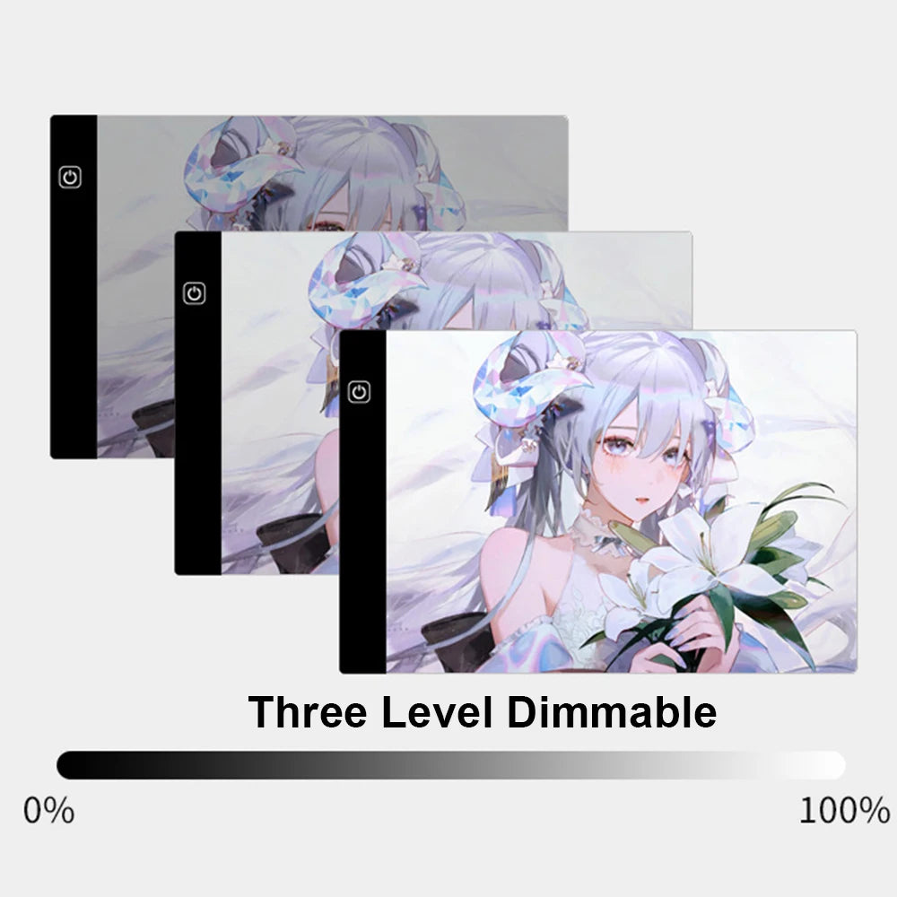 Dimmable Led Light Pad for tracing Diamond Painting Art  - A4 Size with Stand and Carrying Case