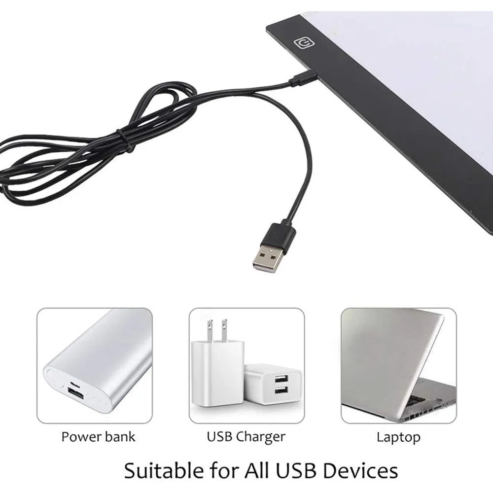 Dimmable Led Light Pad for tracing Diamond Painting Art  - A4 Size with Stand and Carrying Case