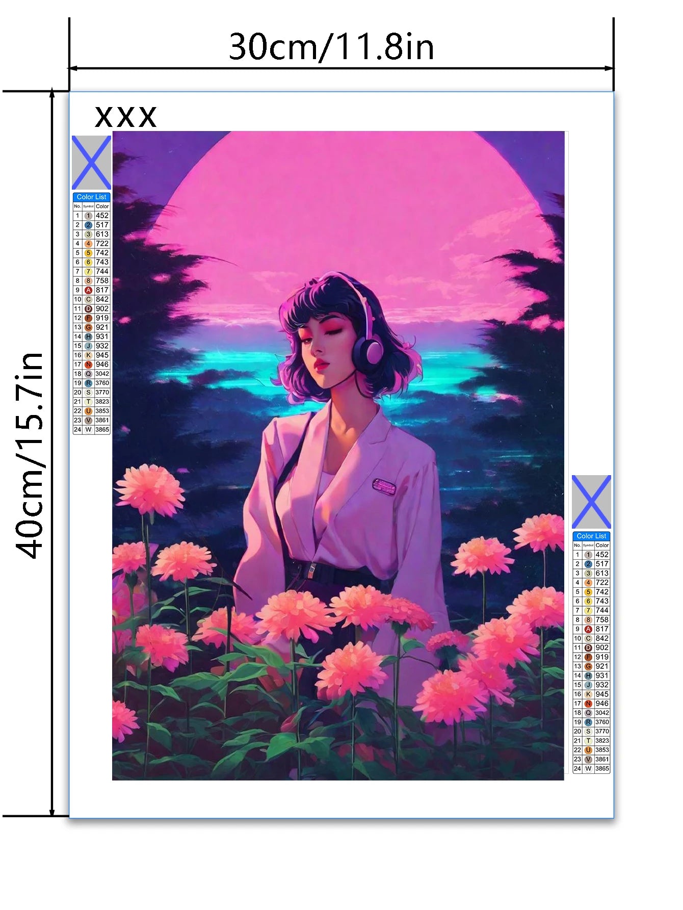 Dimensions of the actual diamond painting: 11.8 x 5.7 inches
