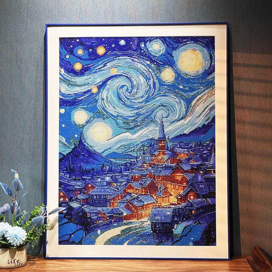 Snowy Town | The Sparkle Nest Diamond Painting Kits