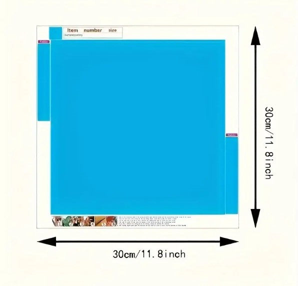 Dimensions of the diamond painting 11.8in x 11.8 in