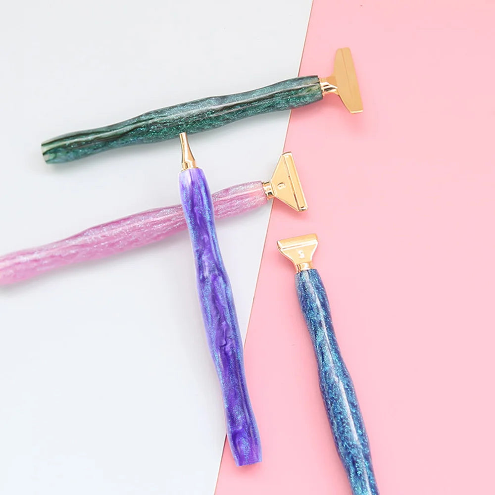Cosmic Color 5D Resin Diamond Painting Pen Set With Metal Replacement Pen Heads and Multi Placers