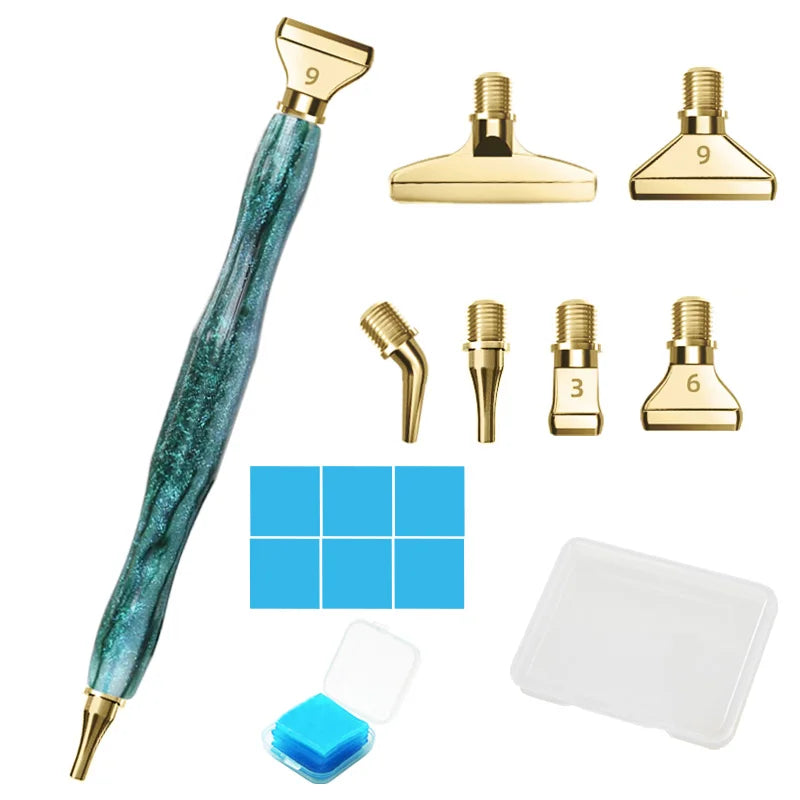 Cosmic Color 5D Resin Diamond Painting Pen Set With Metal Replacement Pen Heads and Multi Placers