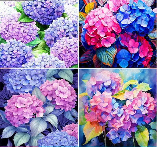 Luminous Hydrangeas - Special Fairy Dust Drill 5D Diamond Painting kit