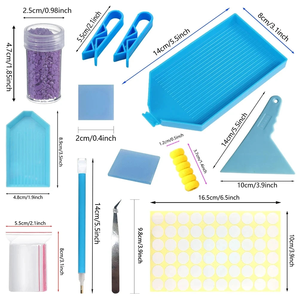 Diamond painting storage organizer kit with 120, 60 or 30 bottles, tools, trays, and accessories for drill storage and crafting