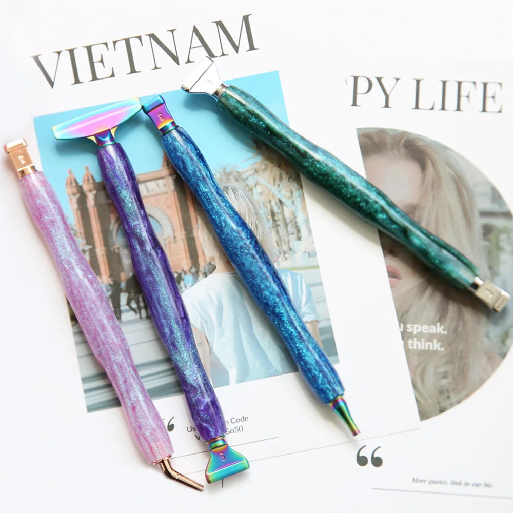 Cosmic Color 5D Resin Diamond Painting Pen Set With Metal Replacement Pen Heads and Multi Placers