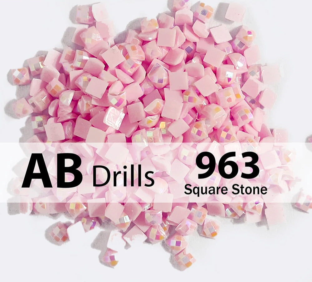 square diamond painting drills baby pink