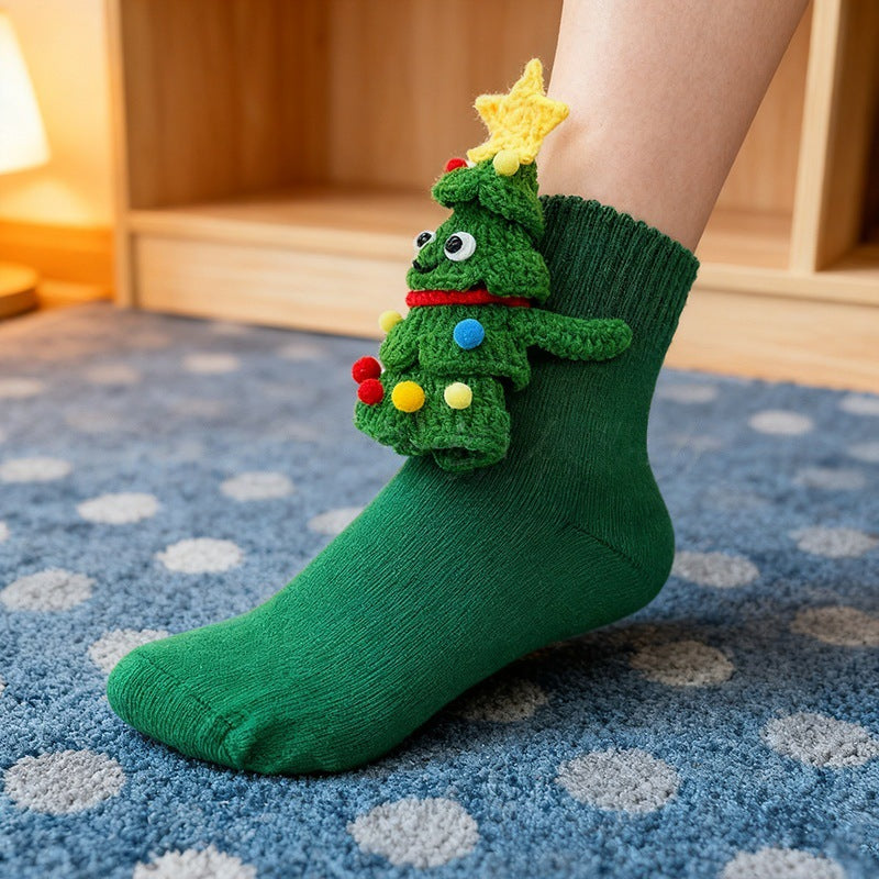 Plush crochet animal socks