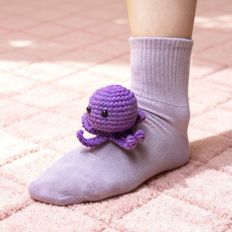 Plush crochet animal socks