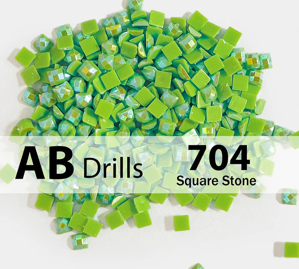 square diamond painting drills green